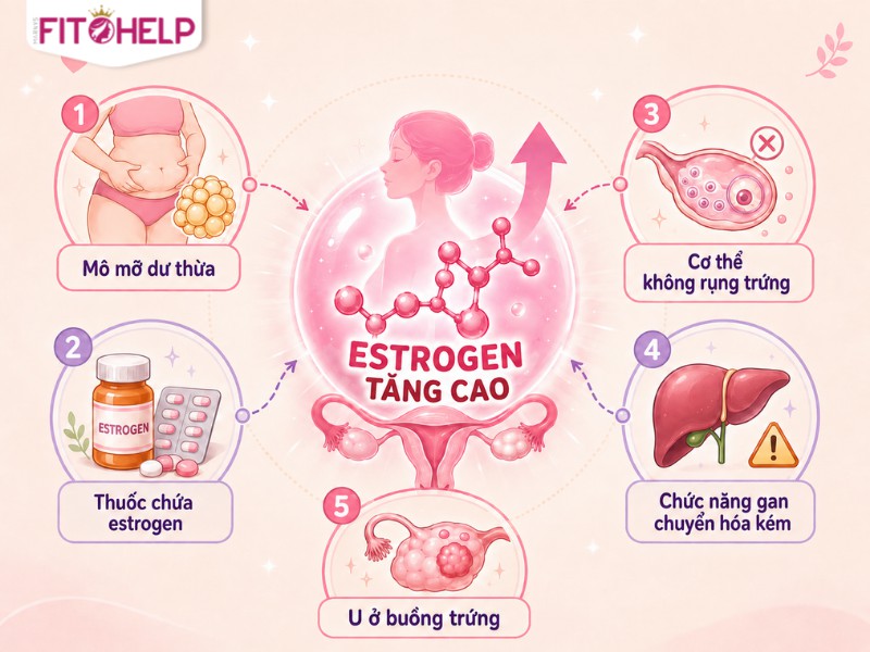 Dấu hiệu estrogen cao ở nữ thường gặp và nguyên nhân liên quan Nguyên nhân khiến estrogen tăng cao